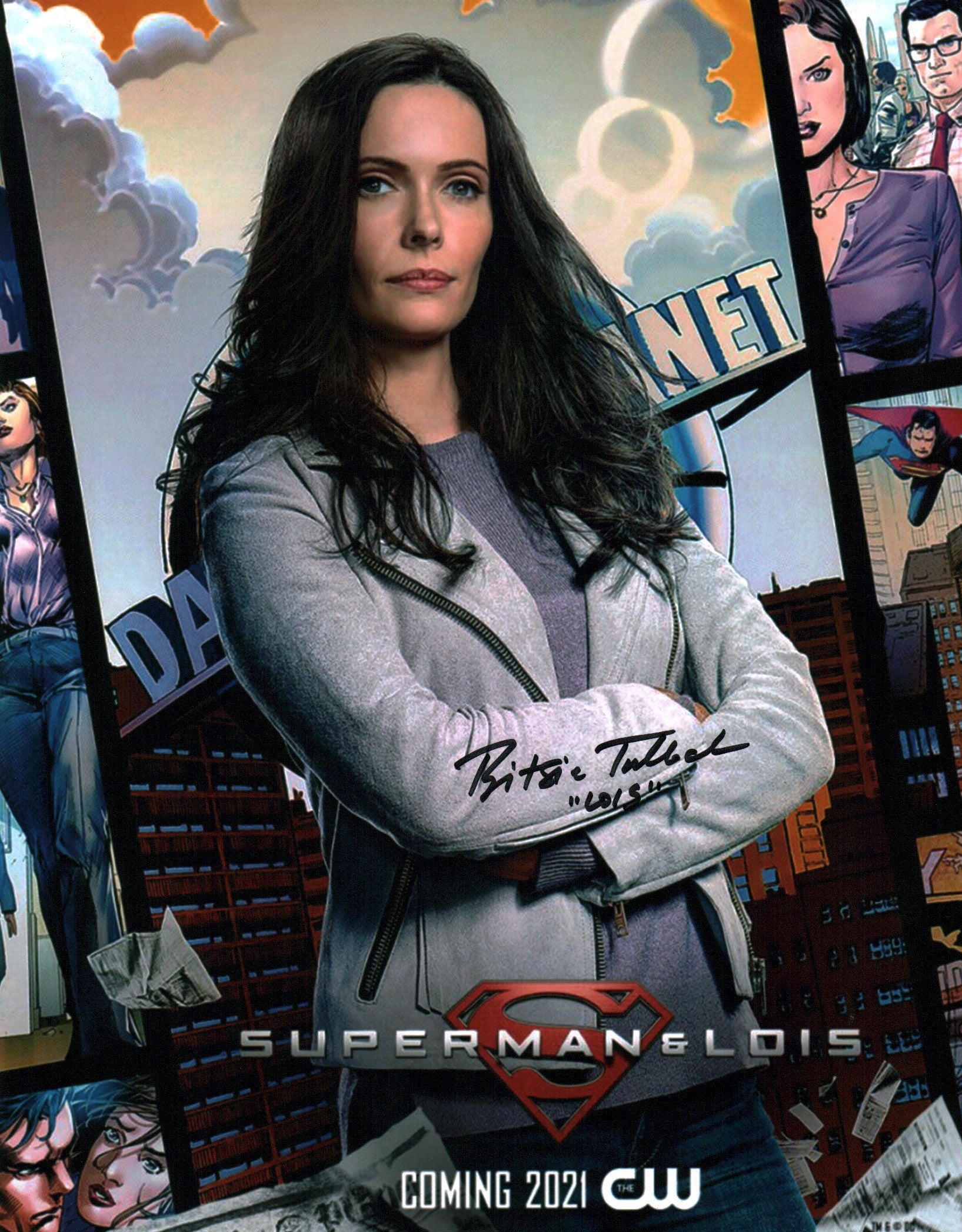 Elizabeth Bitsie Tulloch Superman and Lois 11x14 Signed Photo JSA Certified Autograph
