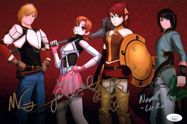 RWBY 8x12 Cast x4 Brown, Oum, Ireland, Luna Signed Photo JSA Certified Autograph