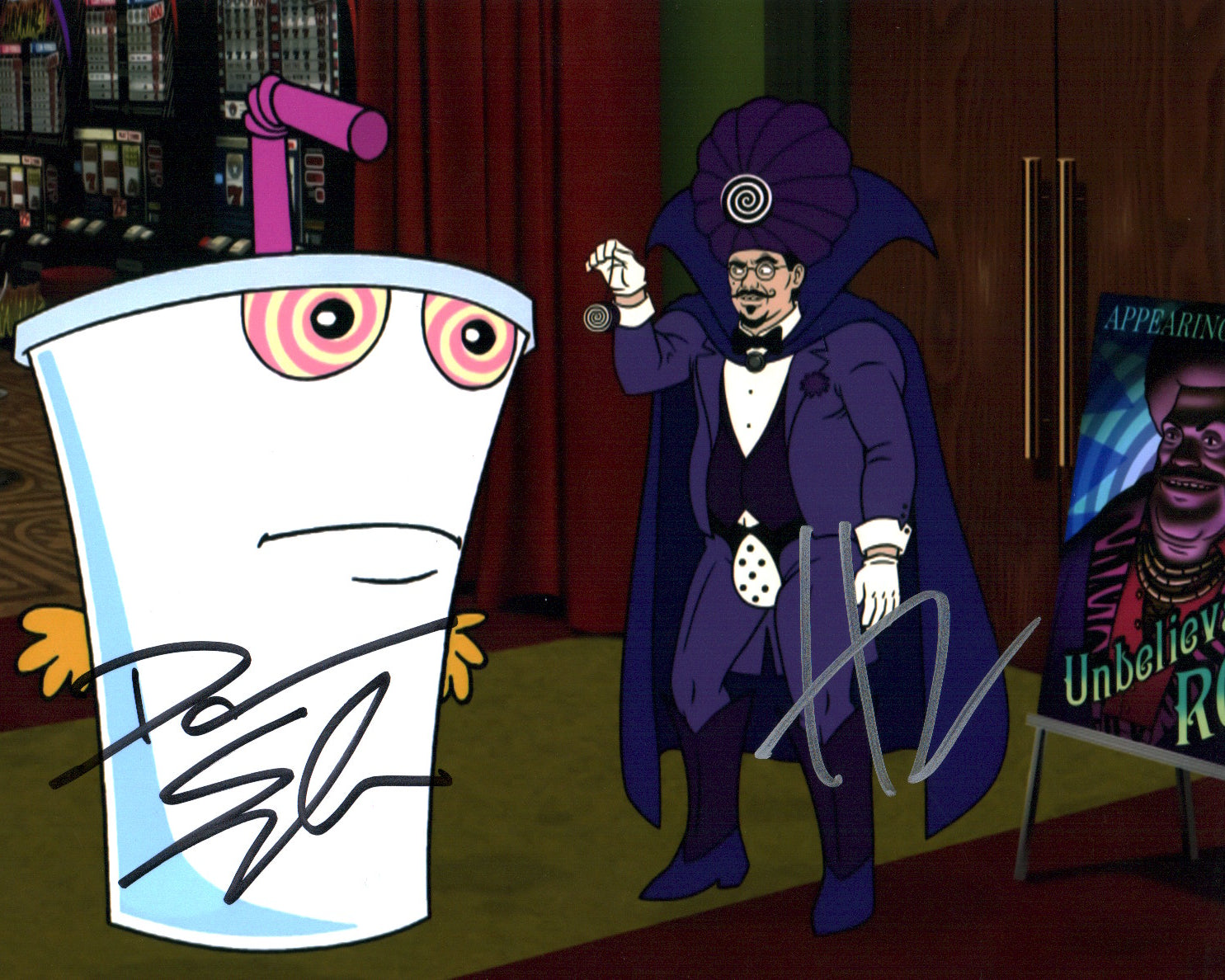 Aqua Teen Hunger Force Signed 8x10 Photo Cast x2 Signed Snyder, Zebrowski JSA Certified Autograph