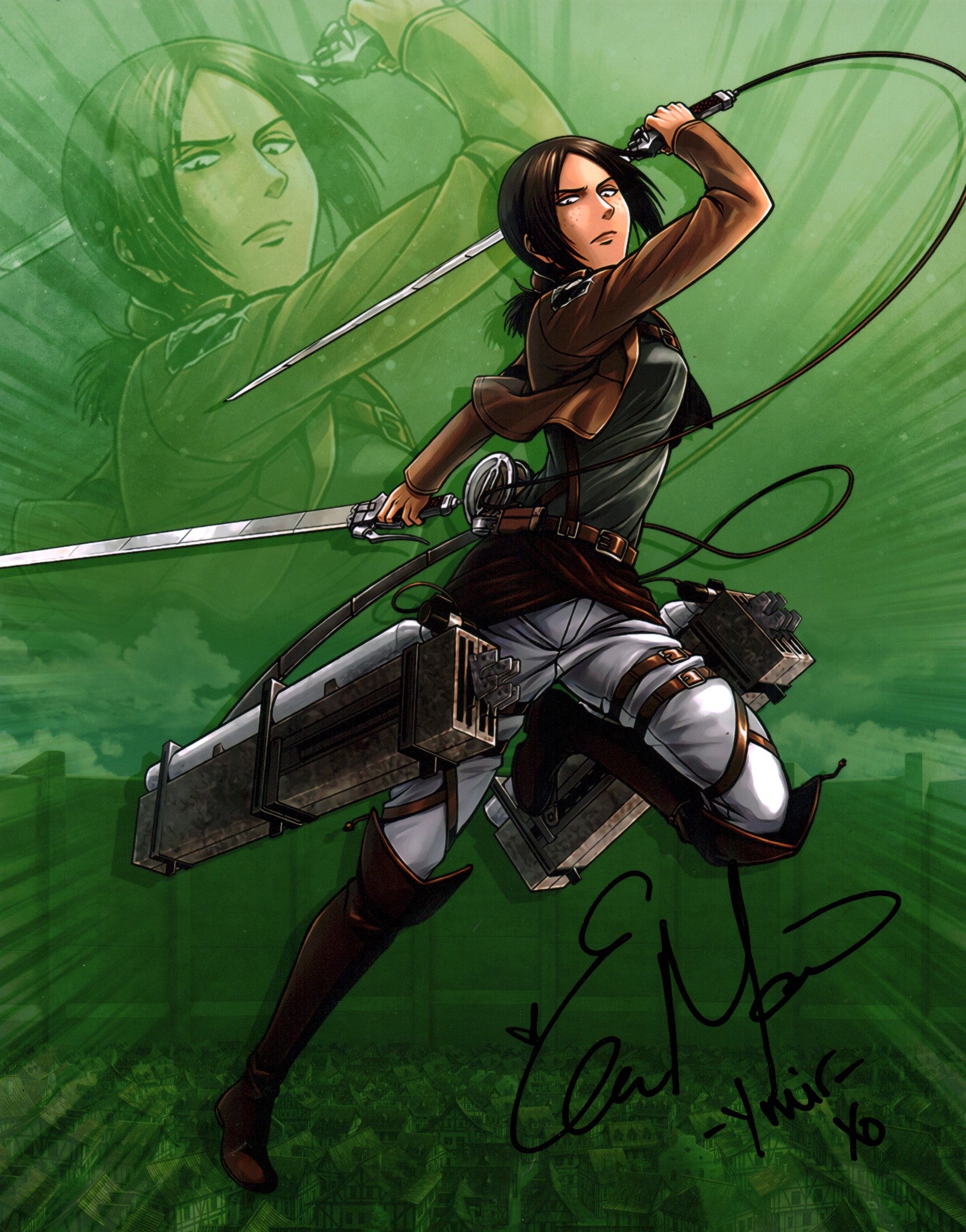 Elizabeth Maxwell Attack on Titan 11x14 Signed Photo Poster JSA Certified Autograph