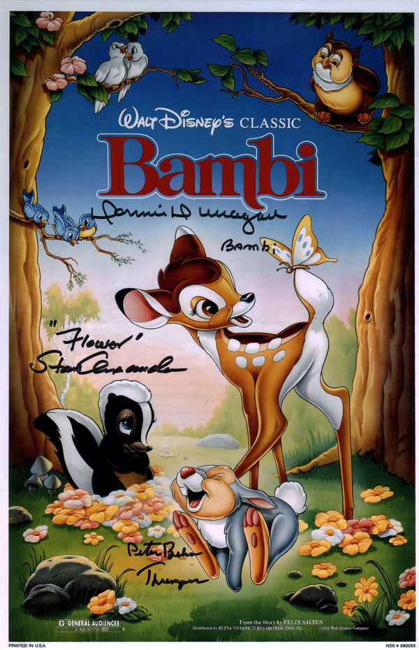 Bambi 11x17 Cast Photo Poster Signed x3 Signed Behn Dunagan Alexander JSA Certified Autograph