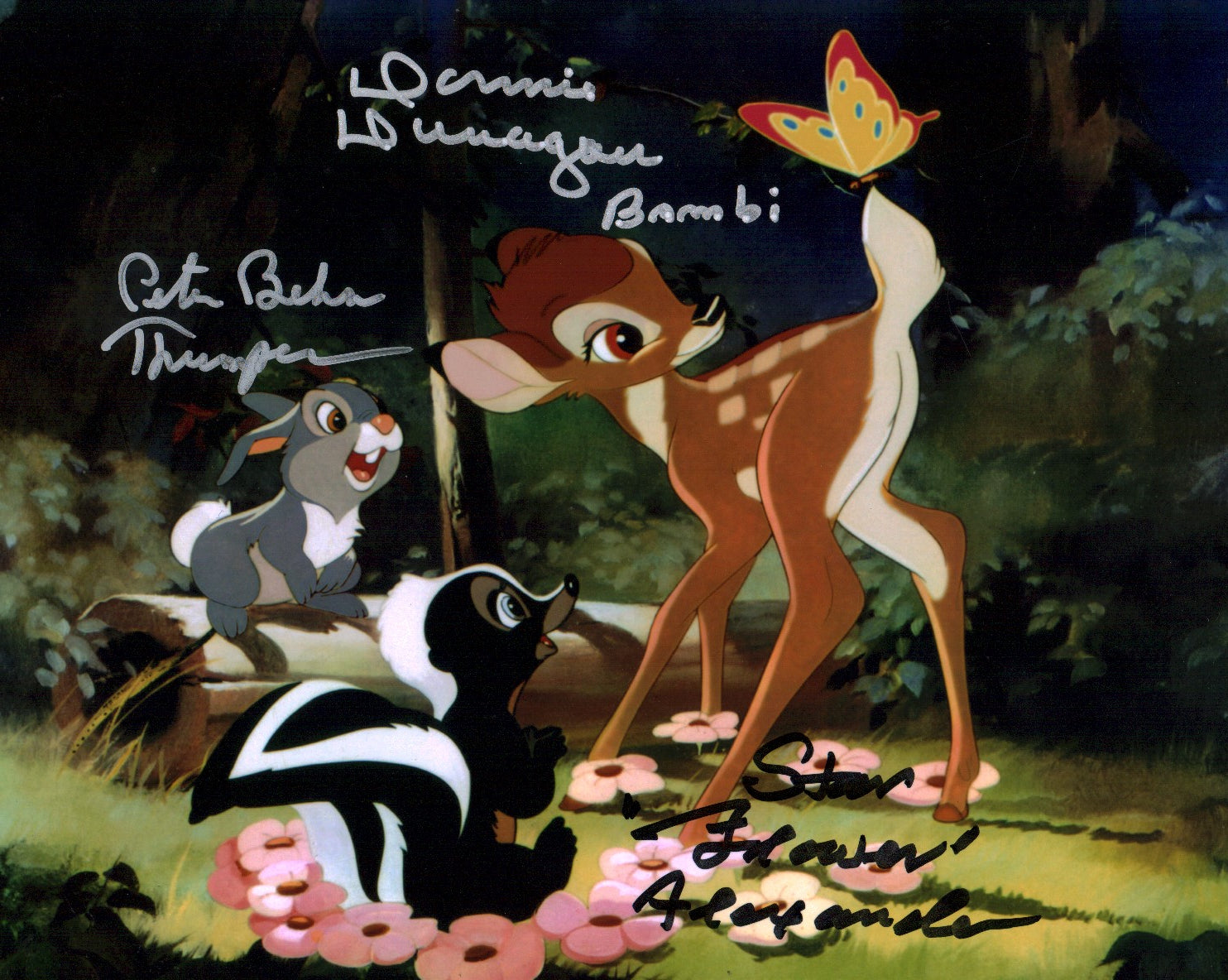 Bambi 8x10 Cast Photo Signed x3 Signed Behn, Dunagan, Alexander JSA Certified Autograph