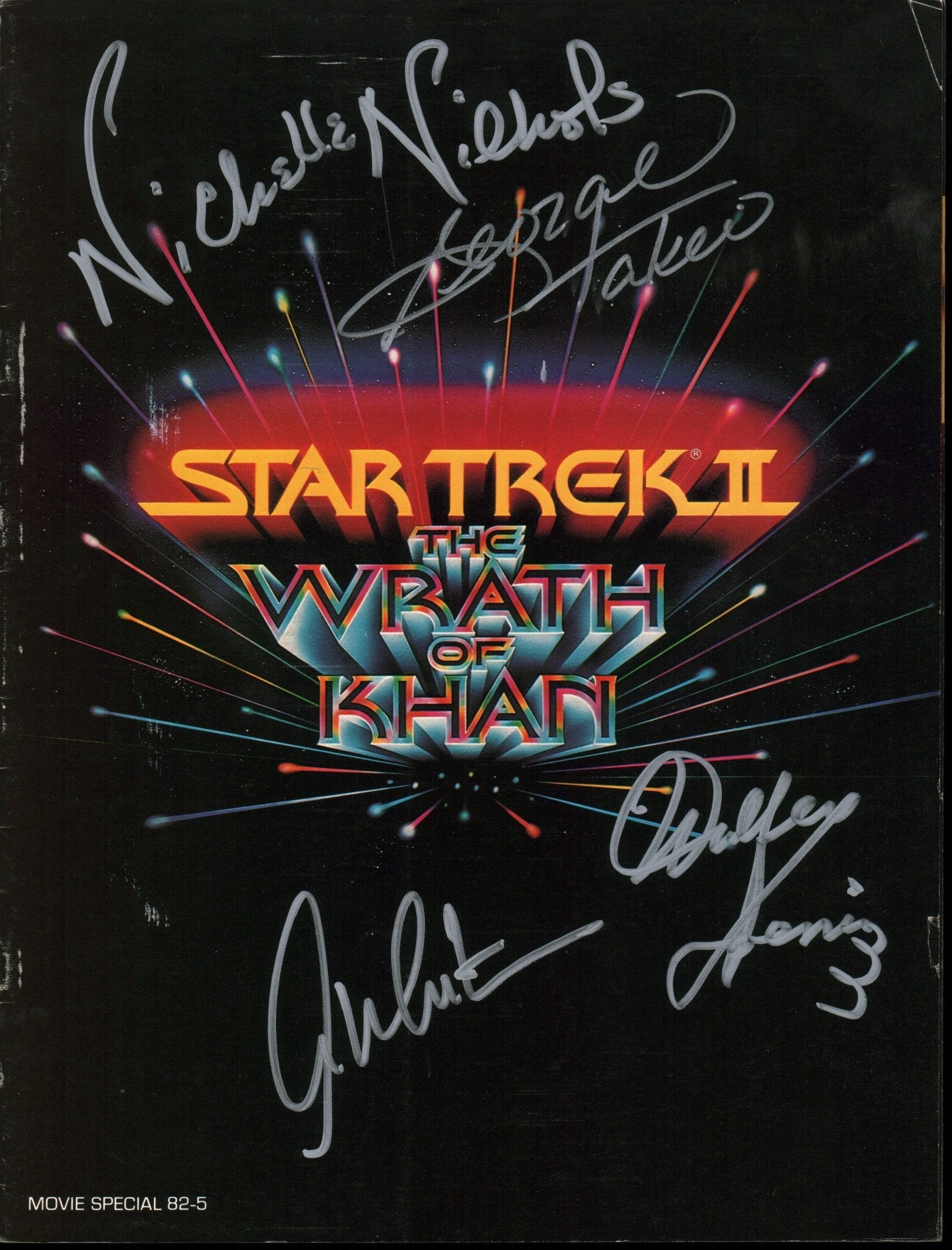 Star Trek II: The Wrath of Khan Souvenir Programs: Movie Special 82-5 Cast x4 Signed Shatner, Nichols, Koenig, Takei JSA Certified Autograph