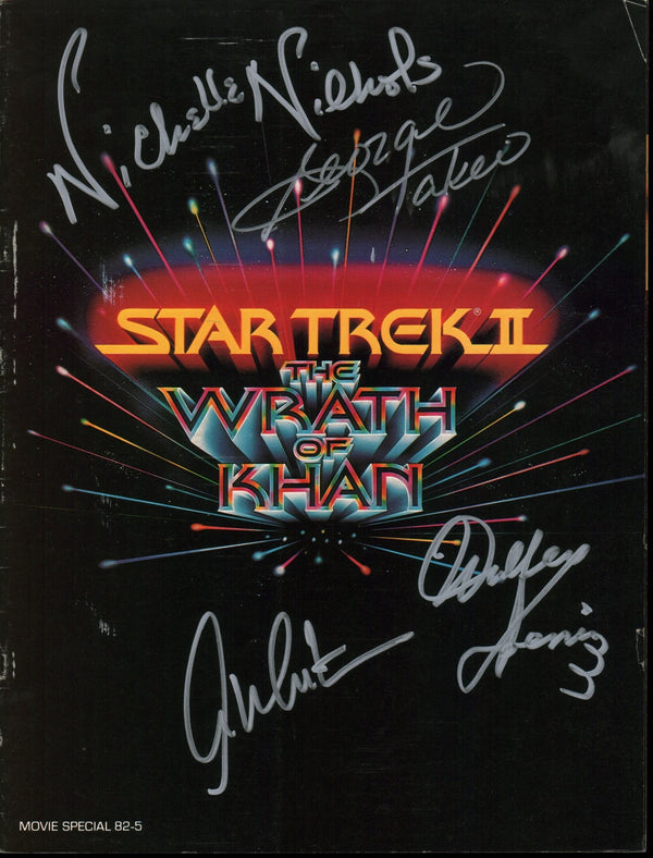 Star Trek II: The Wrath of Khan Souvenir Programs: Movie Special 82-5 Cast x4 Signed Shatner, Nichols, Koenig, Takei JSA Certified Autograph