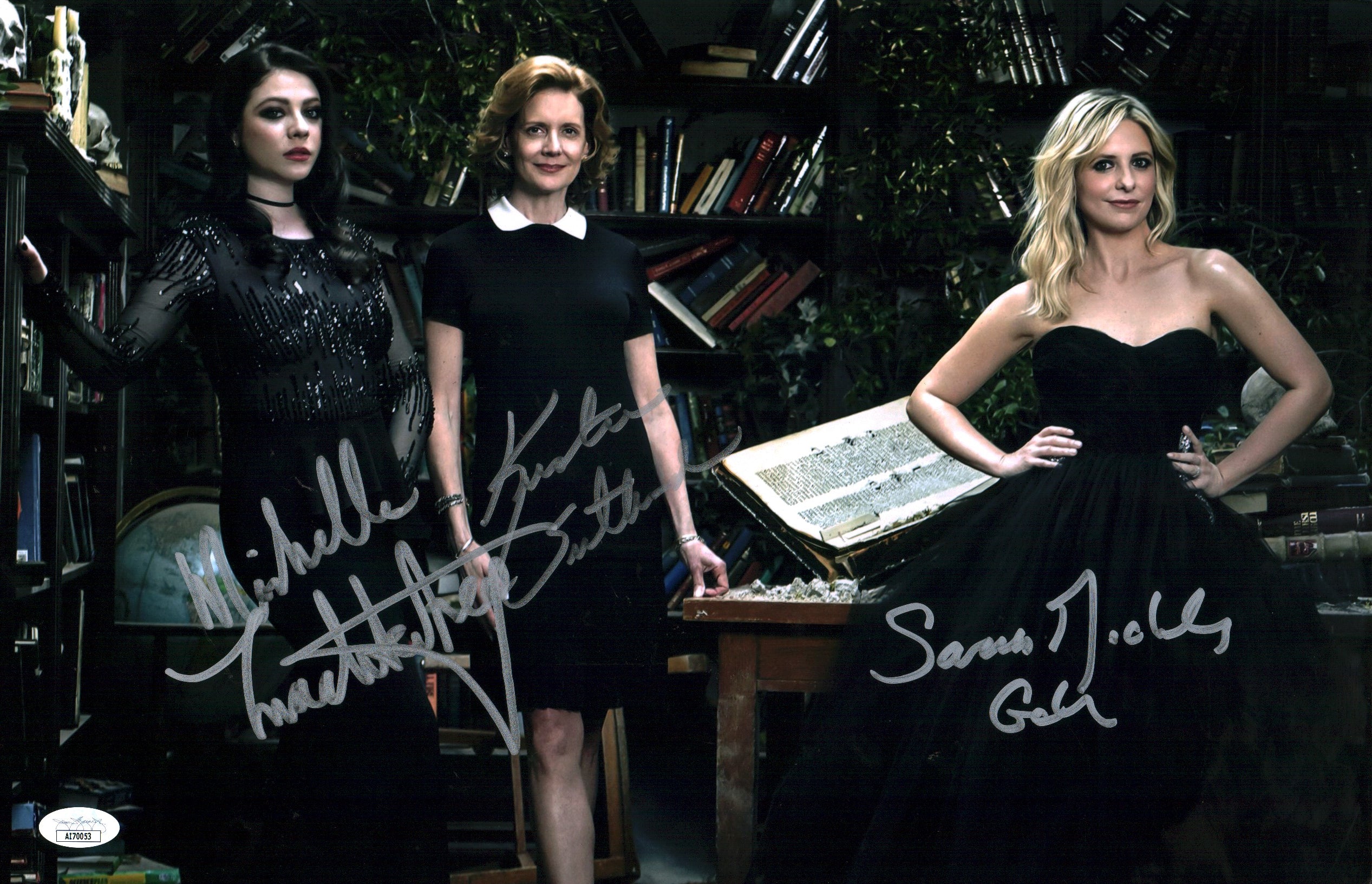 Buffy the Vampire Slayer 11x17 Photo Poster Cast x3 Signed Gellar, Sutherland, Trachtenberg JSA Certified Autograph