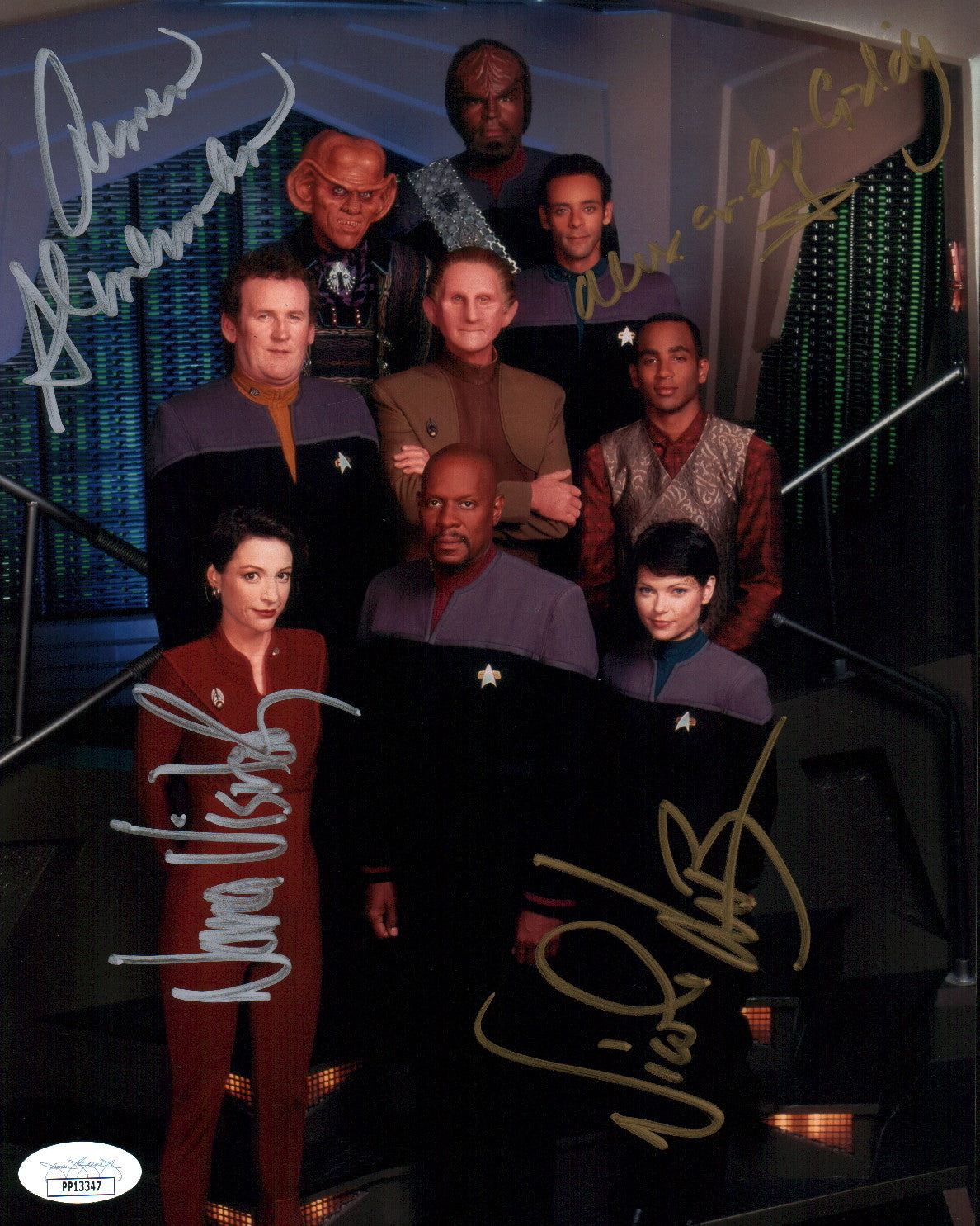 Star Trek: Deep Space Nine 8x10 Photo Cast x4 Signed De Boer, Shimerman, Siddig, Visitor JSA Certified Autograph