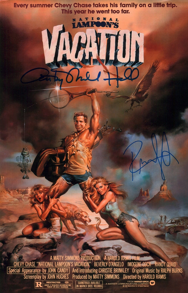 National Lampoon's Vacation Randy Quaid & Anthony Michael Hall 11x17 Signed Photo JSA Certified