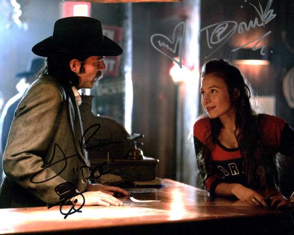 Wynonna Earp 8x10 Photo Cast x2 Signed Rozon, Provost-Chalkley JSA Certified Autograph