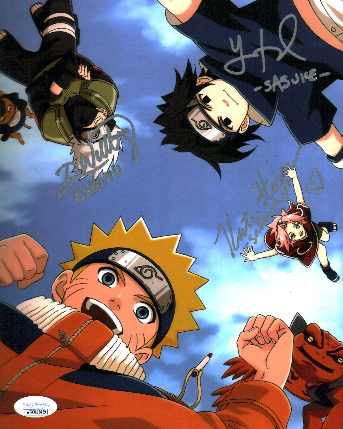 Naruto 8x10 Signed Cast Photo Lowenthal, Higgins, Wittenberg JSA Certified Autograph