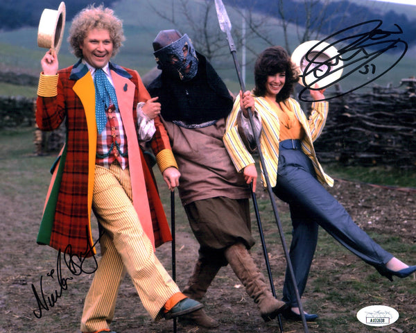 Doctor Who 8x10 Photo Cast x2 Signed Colin Baker, Nicola Bryant JSA Certified Autograph
