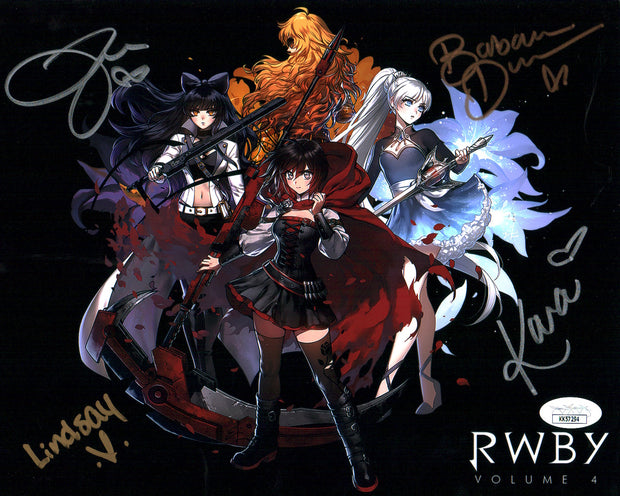 RWBY 8x10 Photo Cast x4 Signed Jones, Dunkelman, Eberle, Zech JSA Certified Autograph