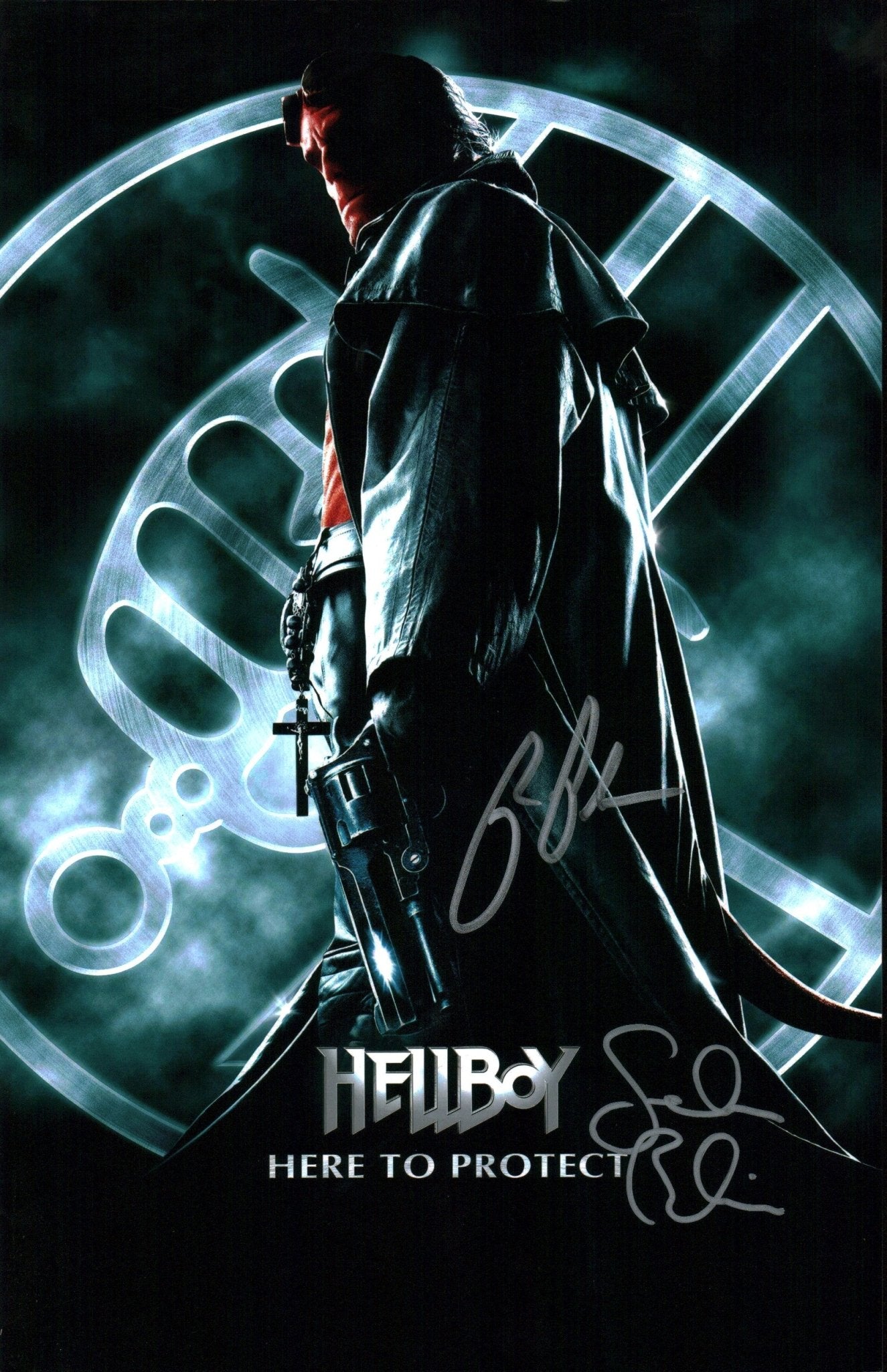 Hellboy 11x17 Photo Poster Cast x2 Signed Selma Blair, Ron Perlman JSA Certified Autograph