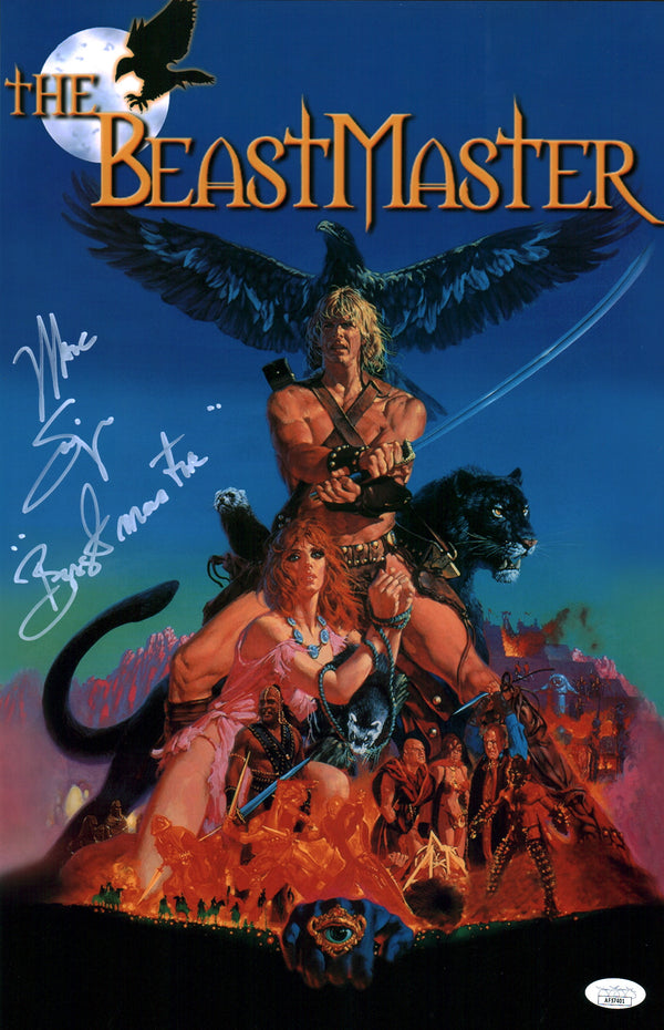 Marc Singer The Beastmaster 11x17 Signed Photo Poster JSA COA Certified Autograph