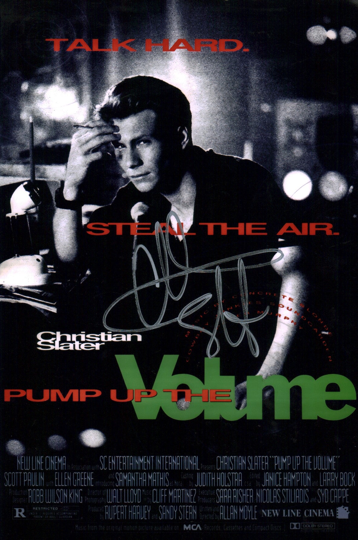Christian Slater Pump Up The Volume 8x12  Photo Signed Autographed JSA Certified