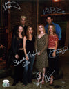 Buffy The Vampire Slayer 11x14 Mini Poster Cast x5 Signed Marsters Gellar Caulfield Hannigan Brendon JSA Certified Autograph