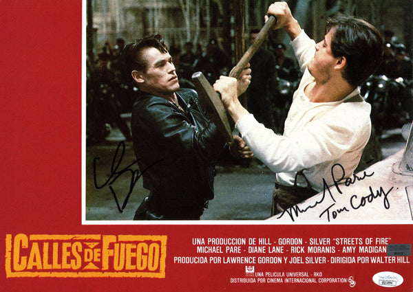 Streets Of Fire 11x14 Dafoe Pare Signed Lobby Card JSA Certified Autograph