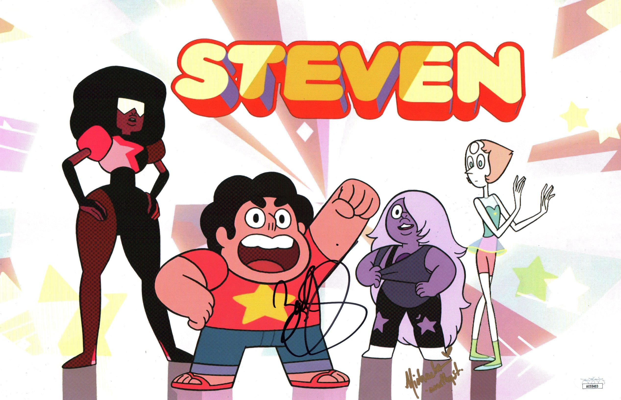 Steven Universe 11x17 Cast x2 Callison, Dietz Signed Photo JSA Certified Autograph