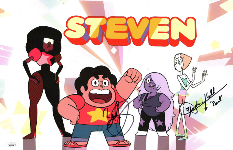 Steven Universe 11x17 Cast Poster Signed x2 Callison, Magno JSA Certified Autograph