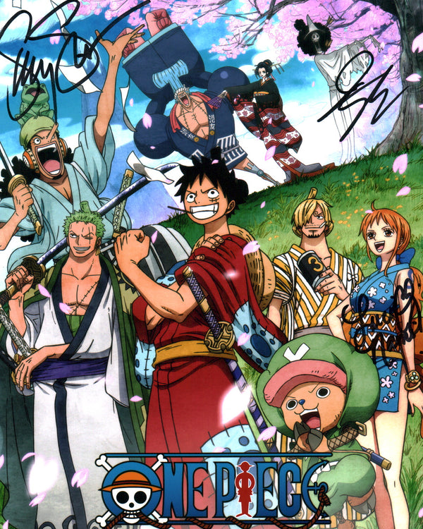 One Piece 8x10 Photo Cast x3 Signed Christian, Strait, Sinclair JSA Certified Autograph