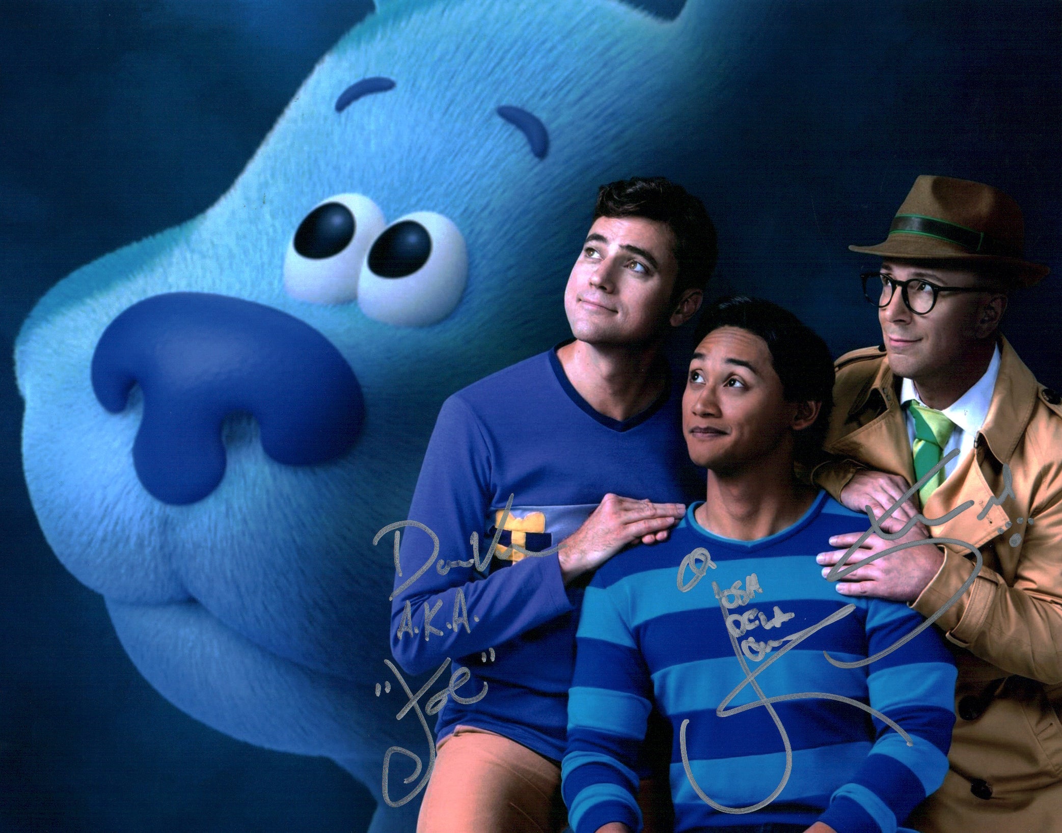 Blue's Clues 11x14 Photo Poster Cast x3 Signed Burns, Cruz, Patton JSA Certified Autograph