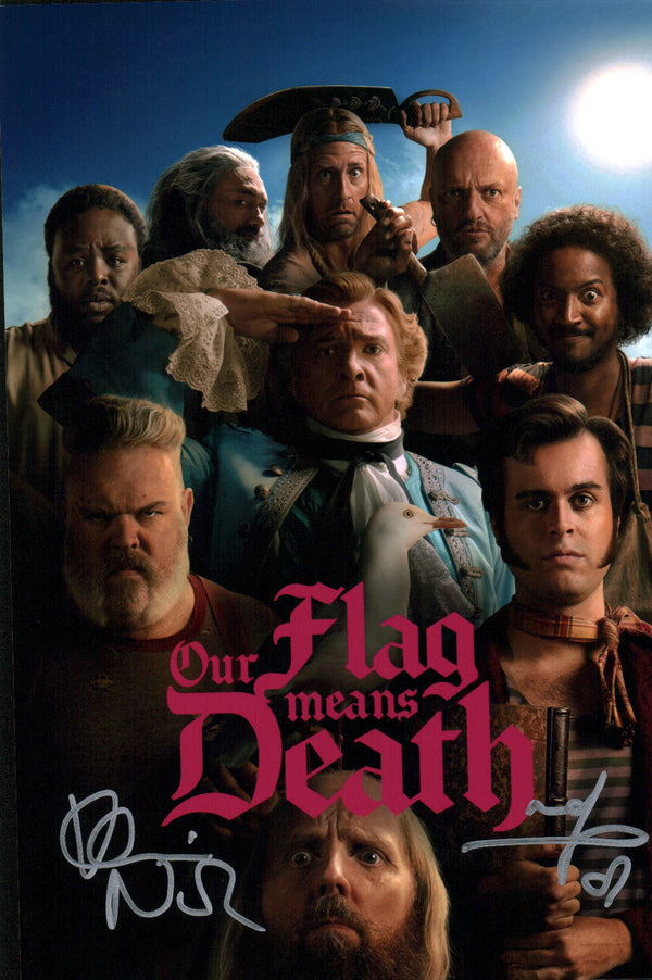 Our Flag Means Death 8x12 Photo Cast x2 Signed Kristian Nairn, Nathan Foad Photo JSA Certified Autograph