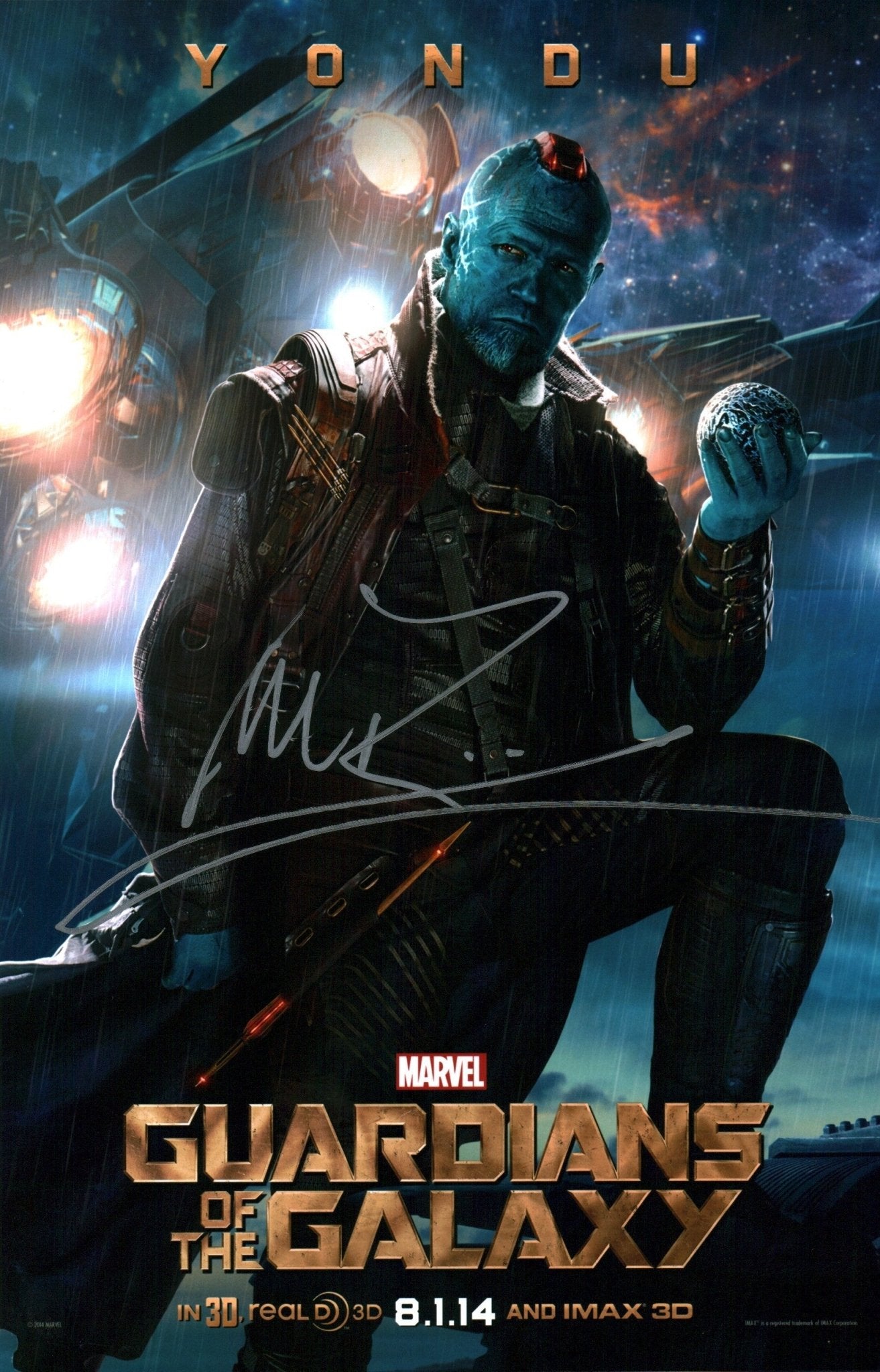 Michael Rooker Guardians of the Galaxy 11X17 Signed Photo Poster JSA Certified Autograph