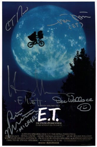 ET The Extra Terrestrial 8x12 Cast x5 DeMerrit Thomas Wallace MacNaughton Howell Photo Poster JSA Certified Autograph