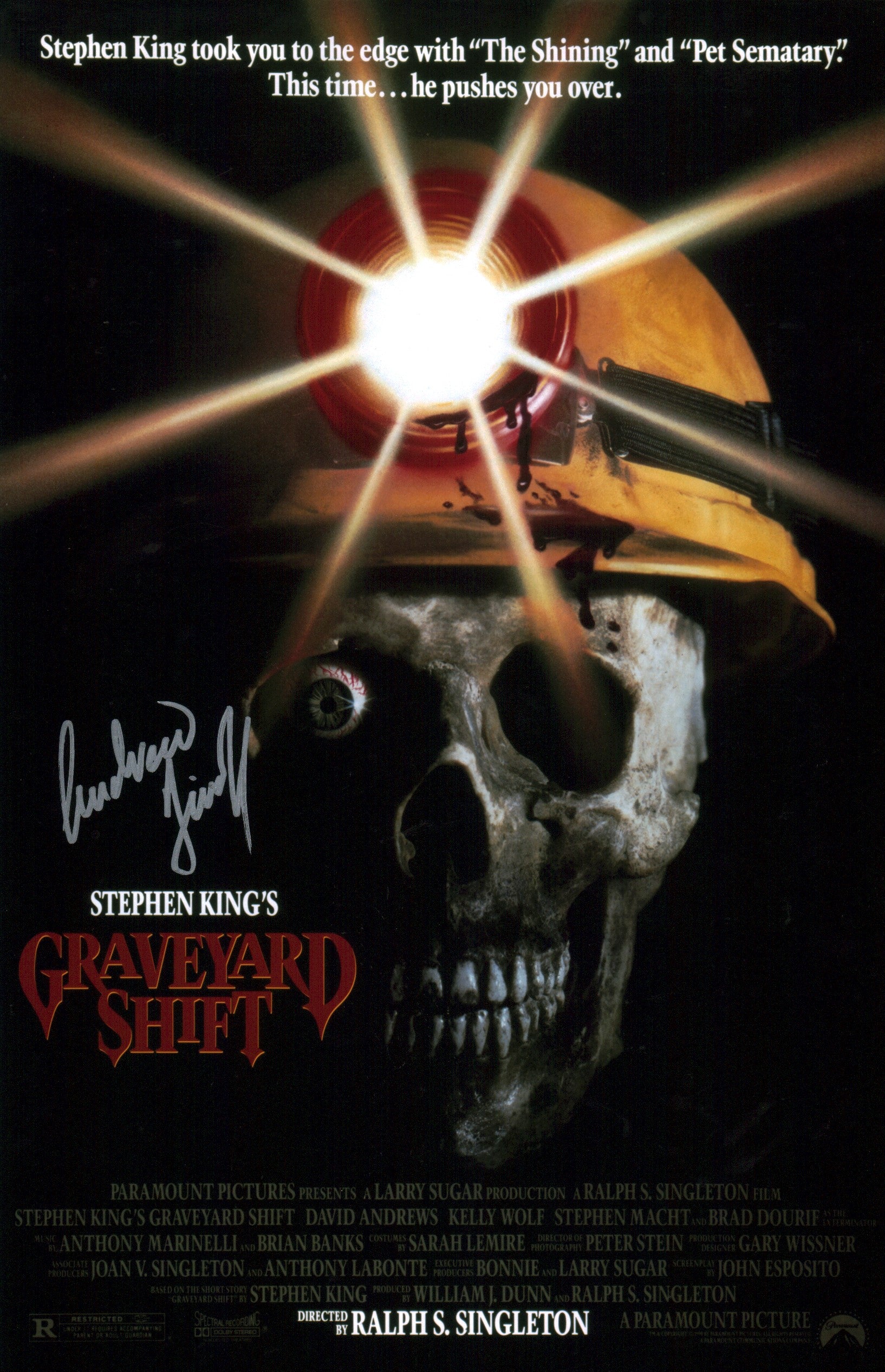 Andrew Divoff Graveyard Shift 11x17 Signed Mini Poster JSA Certified Autograph