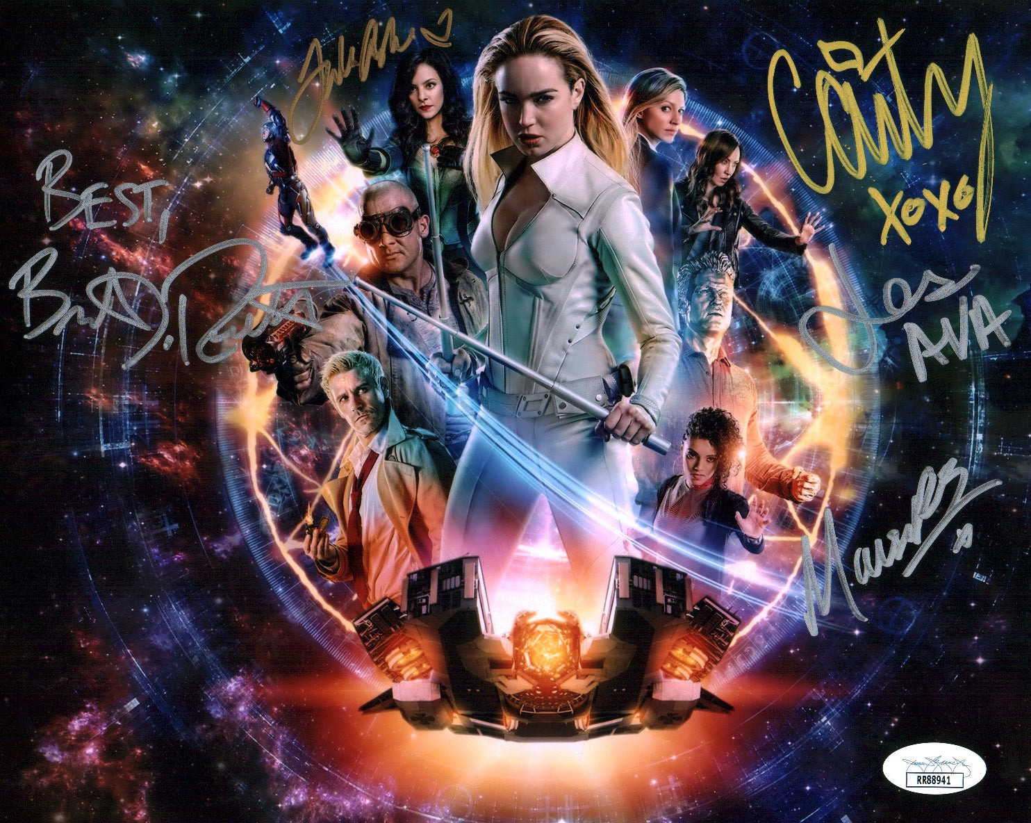 DC Legends of Tomorrow 8x10 Signed Photo Cast x5 Macallan Lotz Routh Richardson Ashe  JSA Certified Autograph