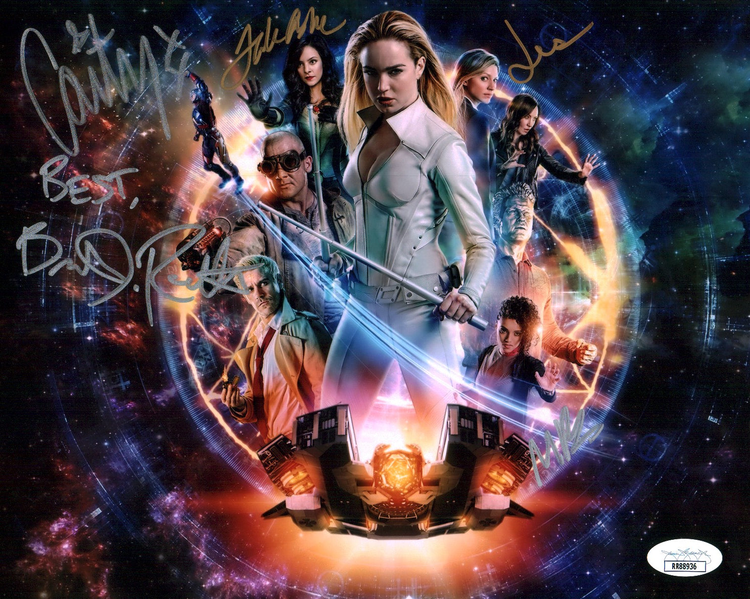 DC Legends of Tomorrow 8x10 Signed Photo Cast x5 Macallan Lotz Routh Richardson Ashe  JSA Certified Autograph