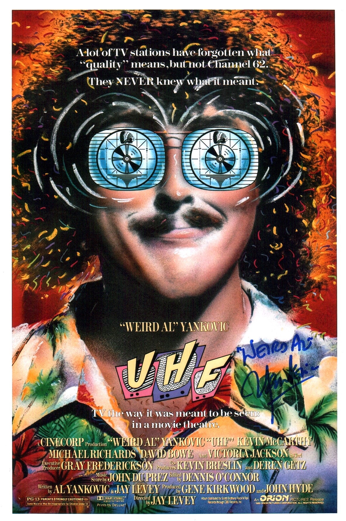 Weird Al Yankovic UHF 8x12 Photo JSA Certified Autograph