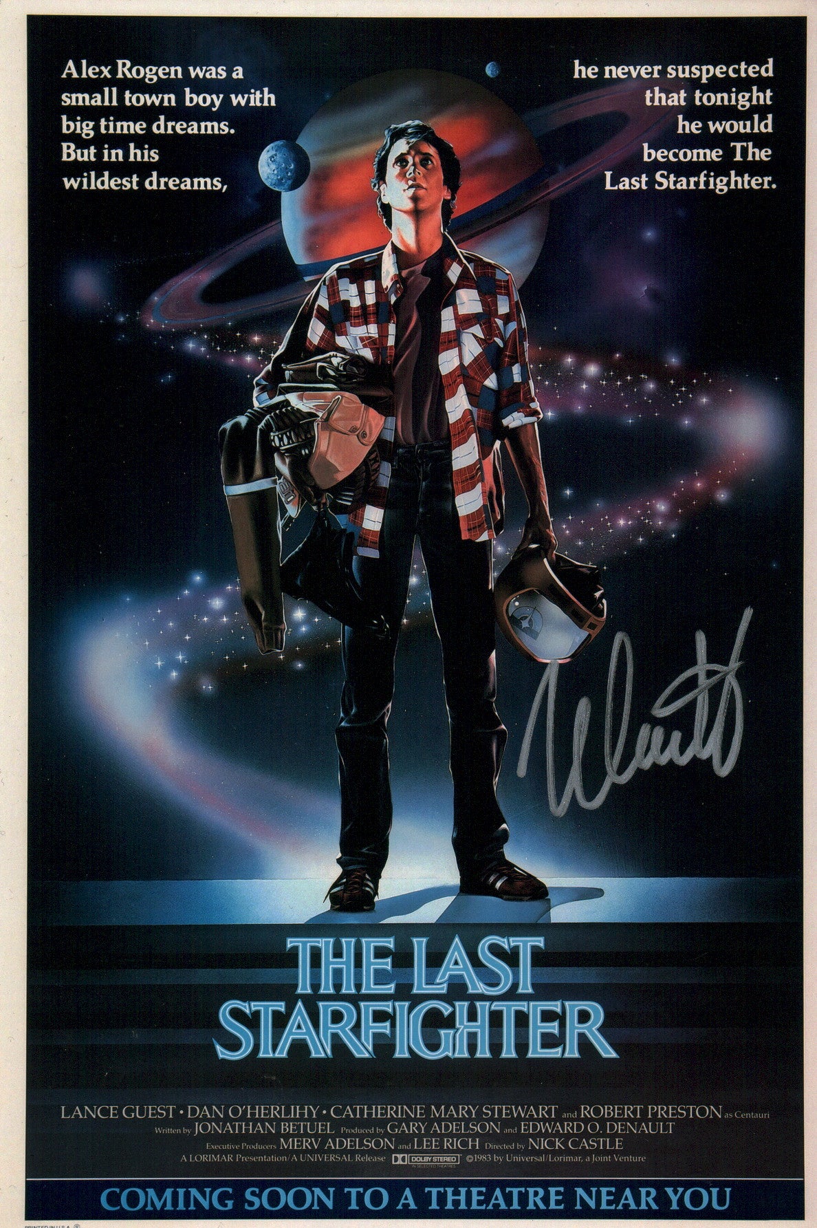 Nick Castle The Last Starfighter 8x12 Signed Poster JSA Certified Autograph