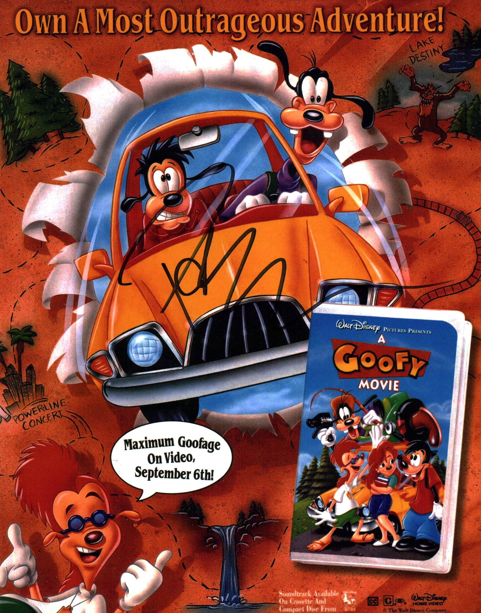 Pauly Shore A Goofy Movie 11x14 Signed Photo Poster JSA Certified Autograph