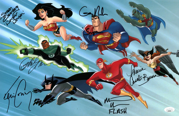 Justice League 11x17 Signed Canals-Barrera Conroy Eisenberg Lamarr Newbern Rosenbaum Photo Poster JSA COA Certified Autograph