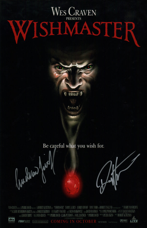 Wishmaster 11x17 Photo Poster Cast x2 Signed Divoff Kurtzman JSA Certified Autograph