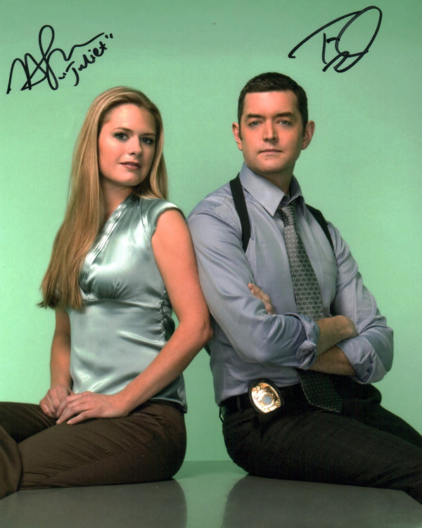 Psych 8x10 Photo Cast x2 Signed Lawson, Omundson JSA Certified Autograph