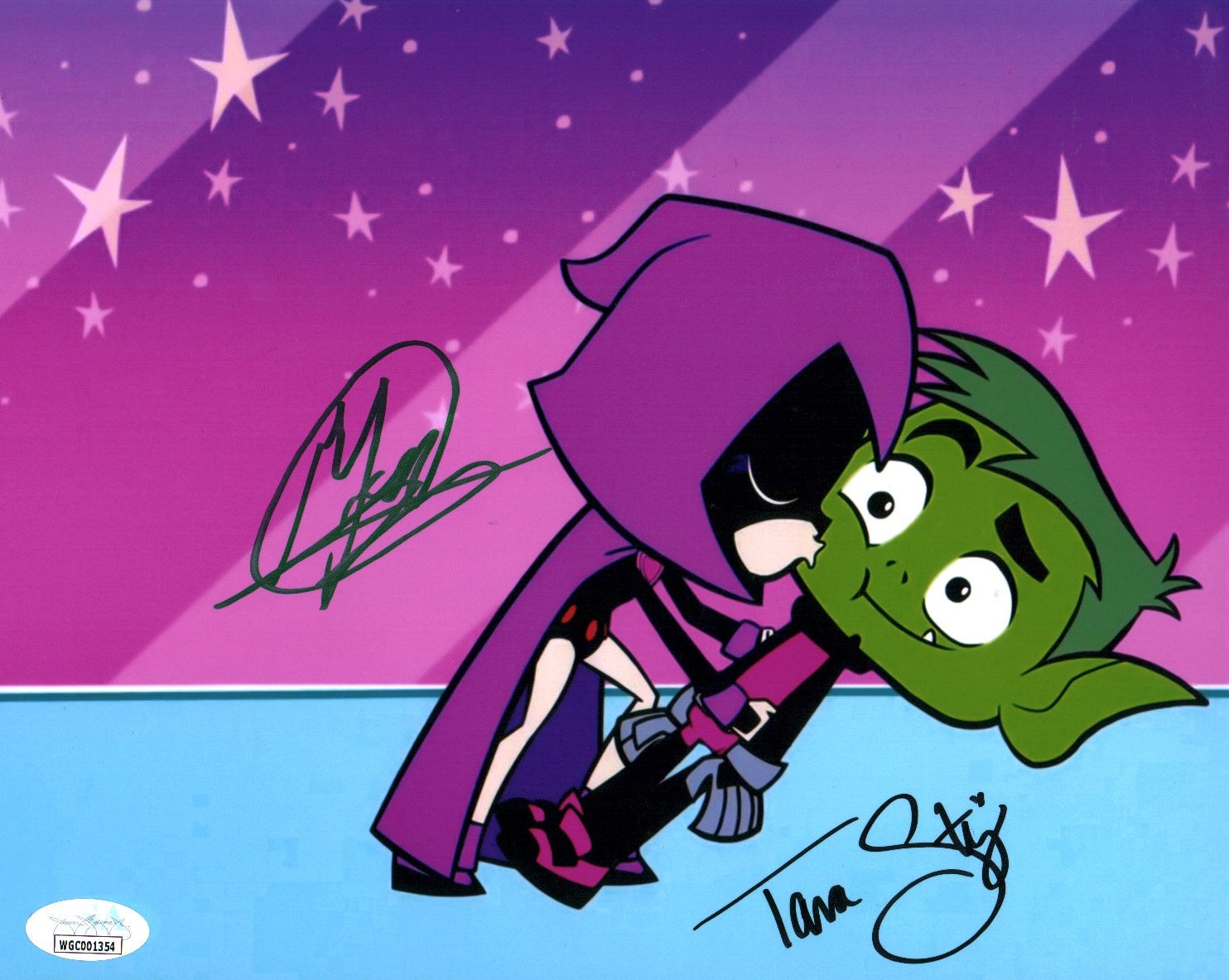 Teen Titans Go!  8x10 Photo Cast x2 Signed Cipes Strong JSA Certified Autograph