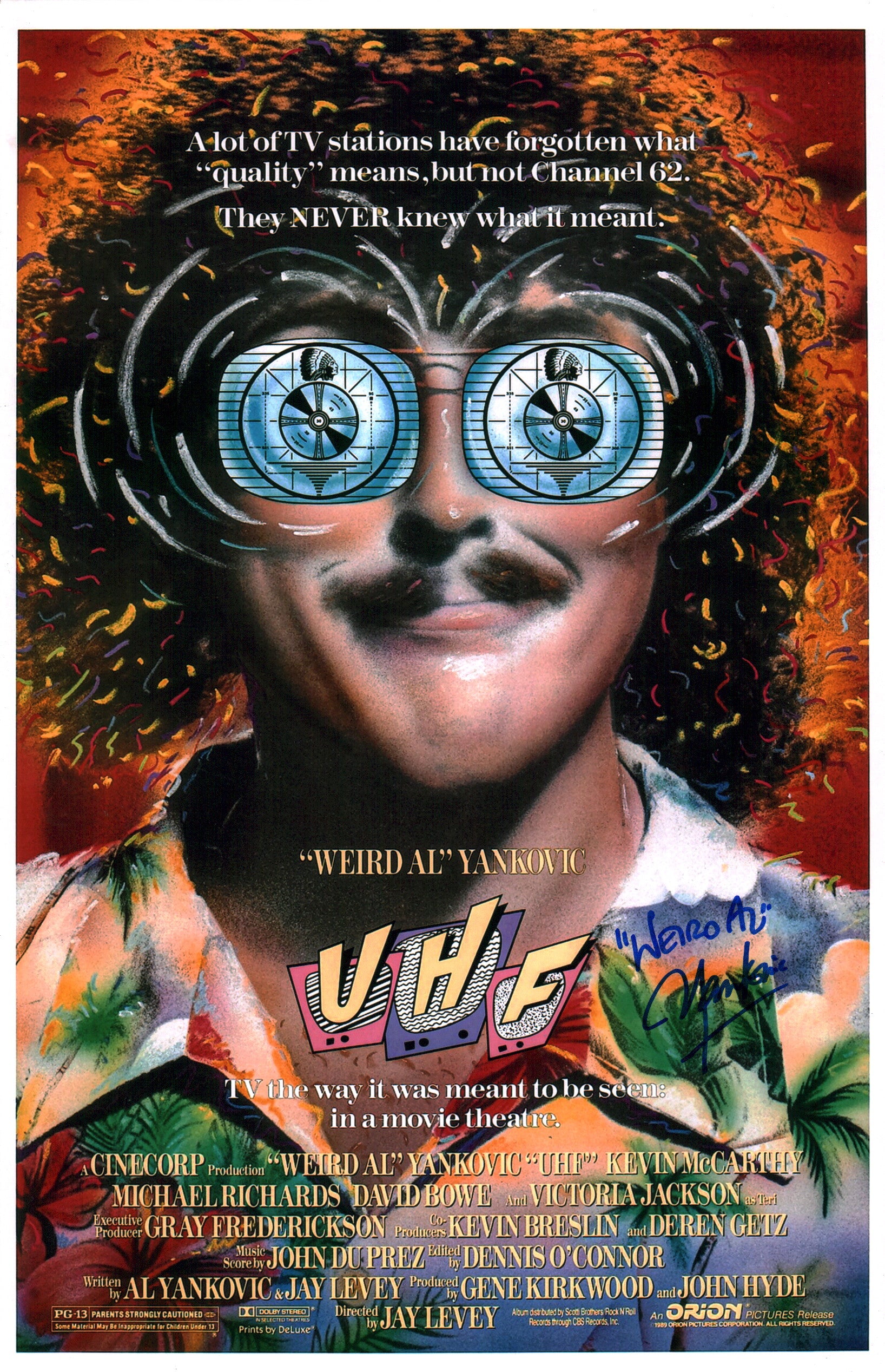 Weird Al Yankovic UHF 11x17 Photo Poster JSA Certified Autograph