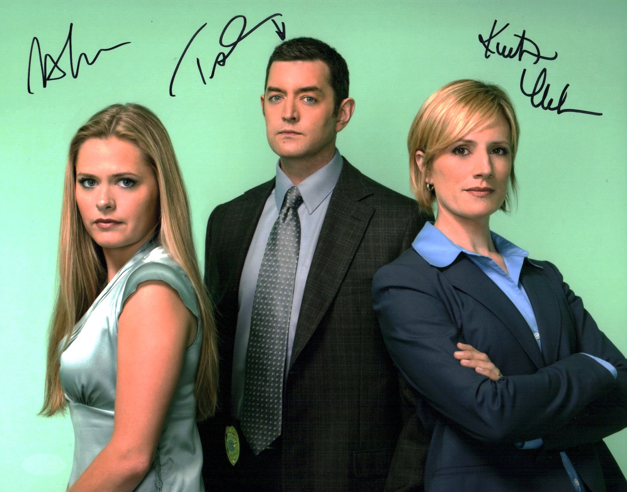 Psych 11x14 Photo Poster Cast x3 Signed Lawson, Nelson, Omundson, JSA Certified Autograph