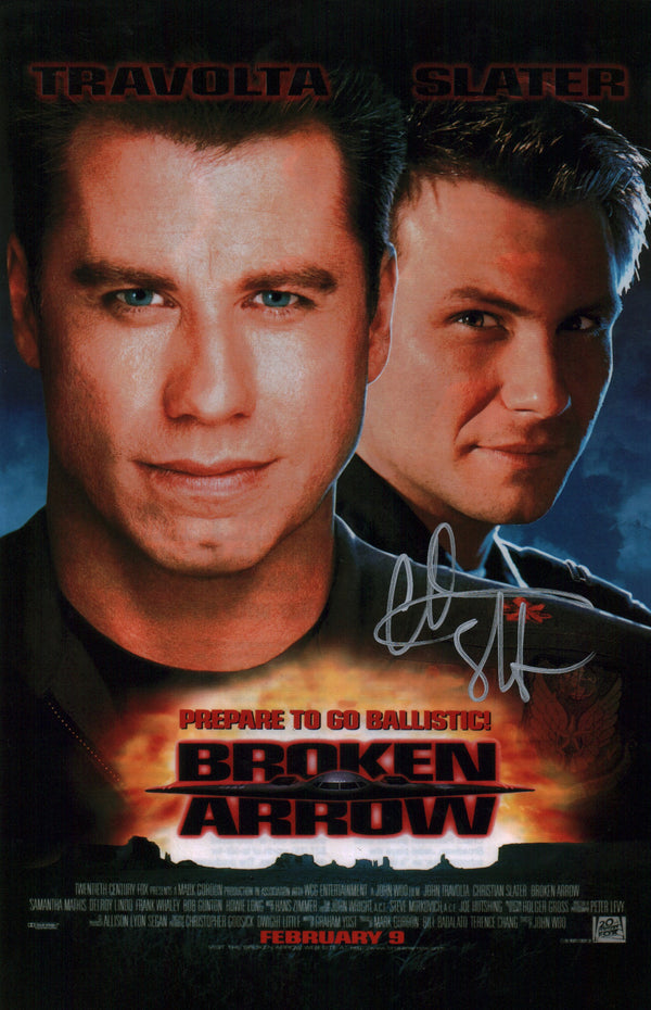 Christian Slater Broken Arrow 11x17 Signed Photo Poster JSA Certified Autograph