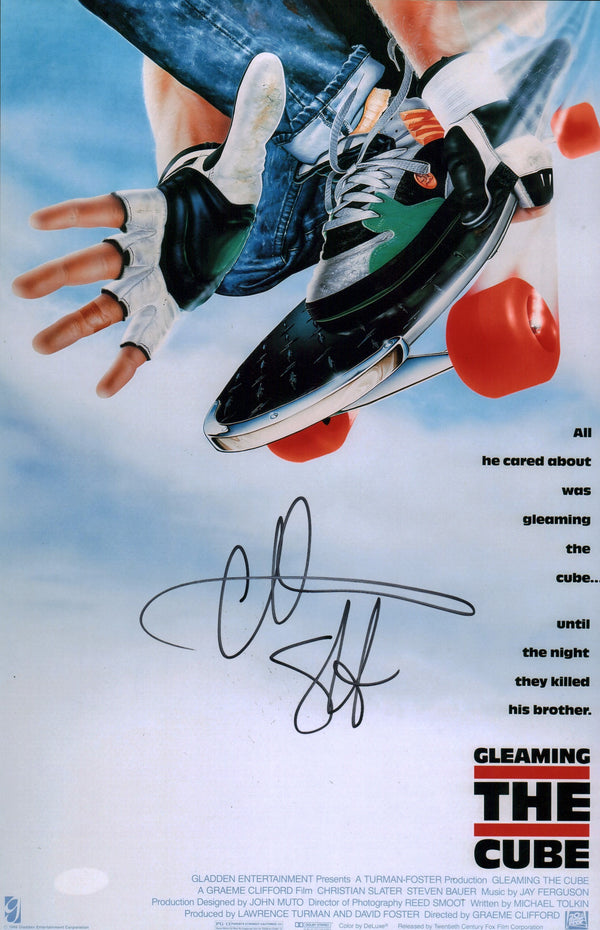 Christian Slater Gleaming The Cube 11x17 Signed Photo Poster JSA Certified Autograph