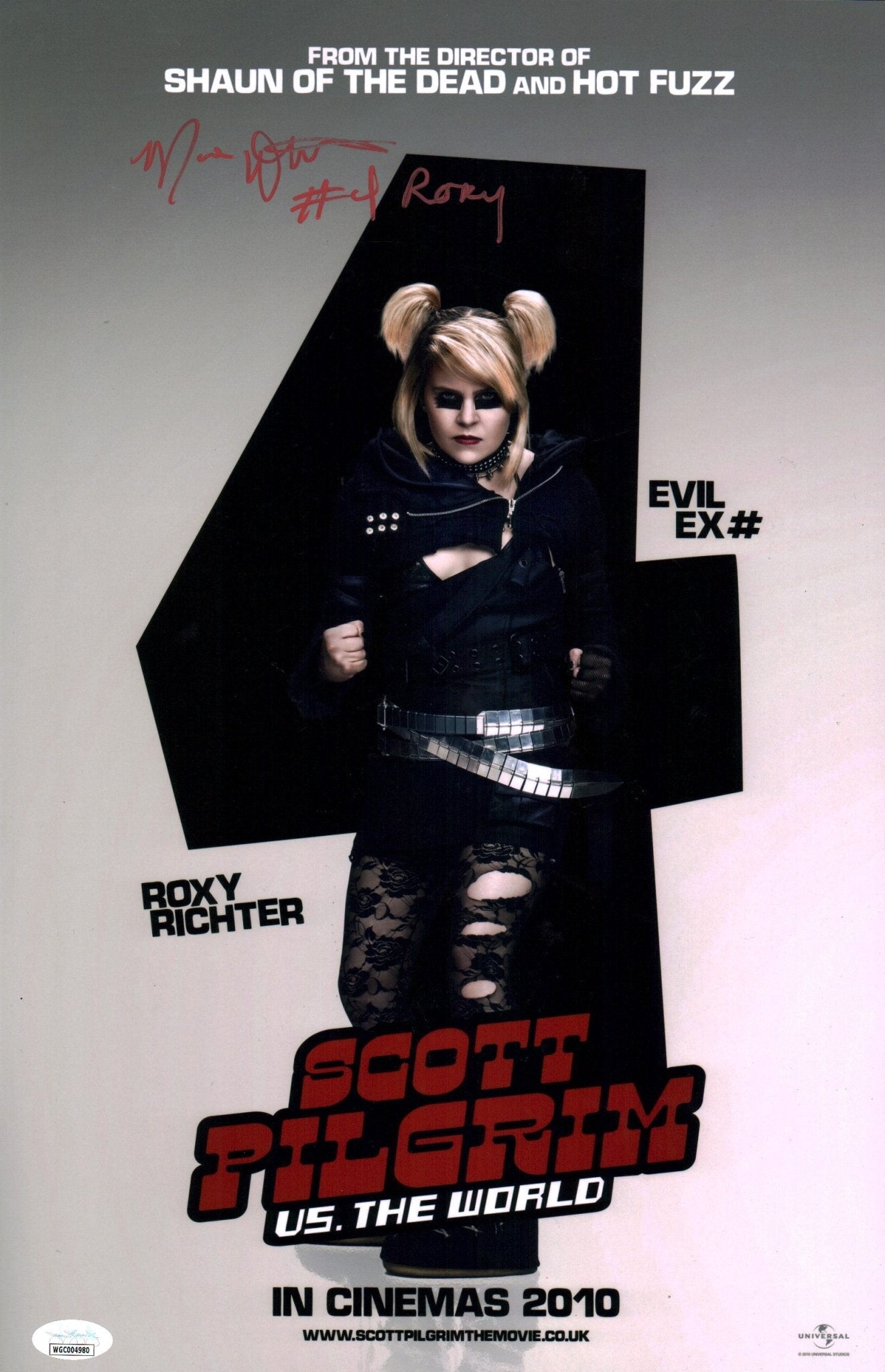 Mae Whitman Scott Pilgrim 11x17 Signed Photo Poster JSA COA Certified