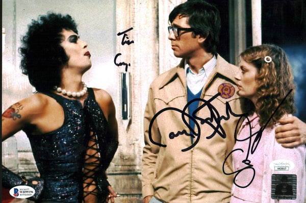 The Rocky Horror Picture Show RHPS 8x12 Curry Bostwick Sarandon Cast Signed Photo JSA COA Certified Autograph GalaxyCon