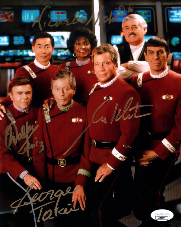 Star Trek 8x10 Photo Signed Autograph Shatner Takei Nichols Koenig JSA Certified COA