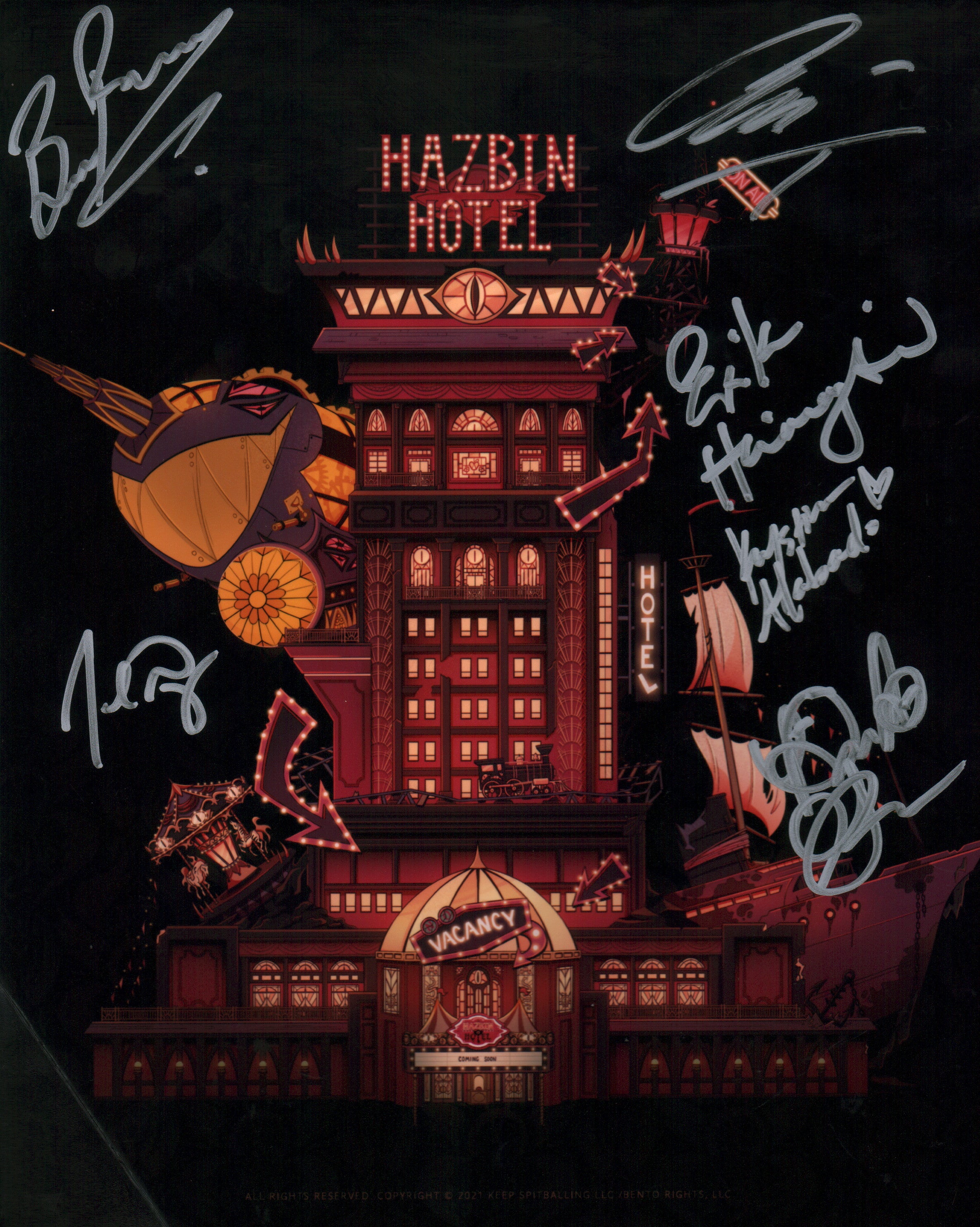 Hazbin Hotel 8x10 Cast x6 Signed Photo  Glenn, Henningsen, Roman, Talai, Alabado, Perez JSA Certified Autograph (Copy)