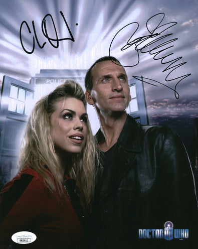 Doctor Who 8x10 Photo Cast x2 Signed Eccleston, Piper JSA Certified Autograph