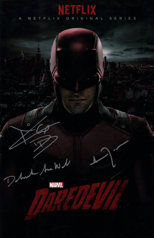 Daredevil 11x17 Photo Cast x3 Signed Cox, D'Onofrio, Woll JSA Certified Autograph