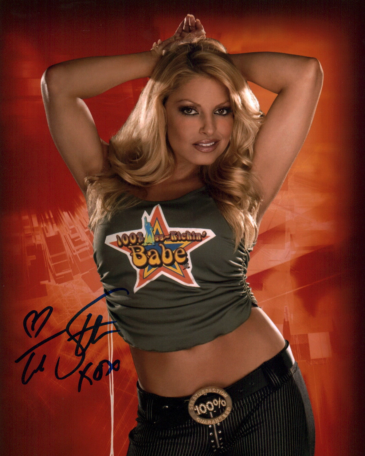 Trish Stratus WWE Wrestling 8x10 Signed Photo JSA Certified Autograph