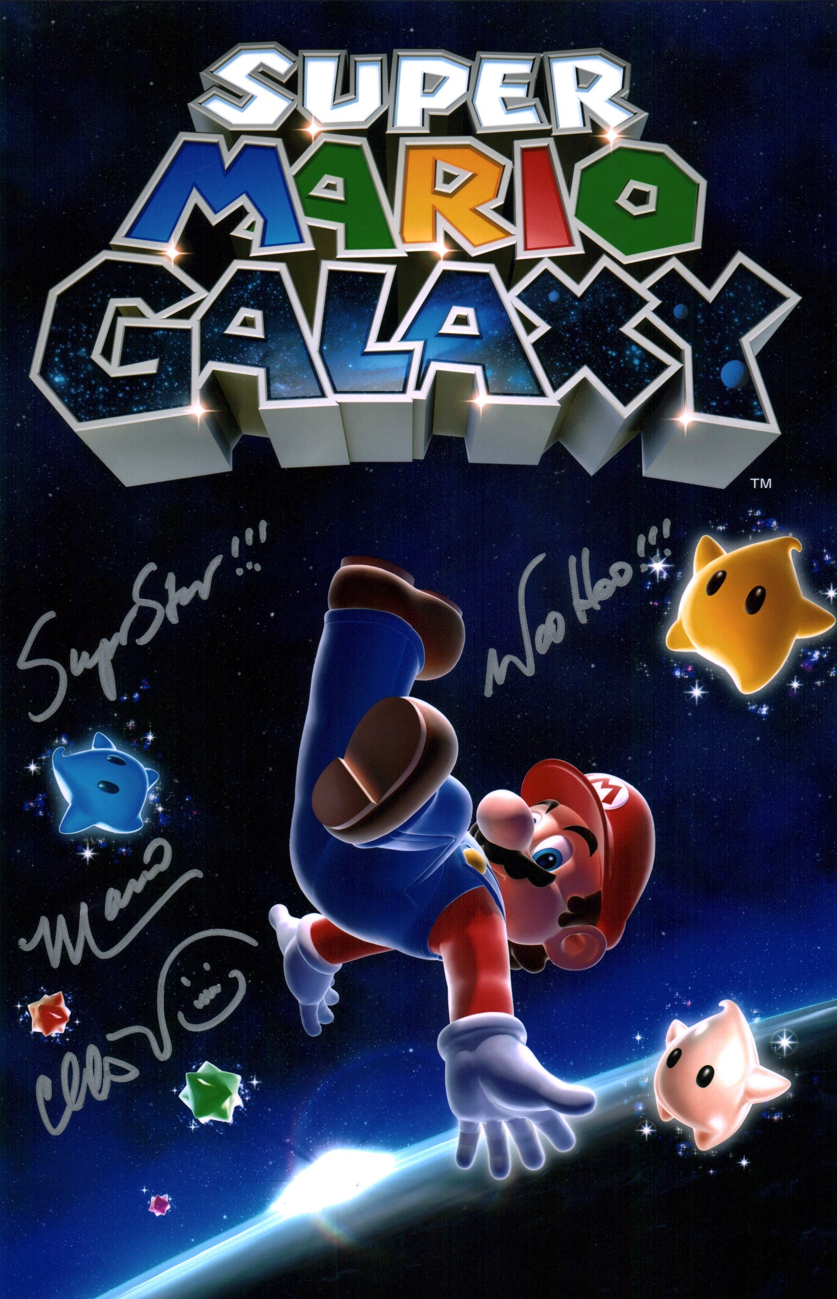 Charles Martinet Super Mario Galaxy 11x17 Photo Poster Signed JSA Certified Autograph