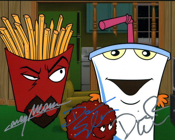 Aqua Teen Hunger Force 8x10 Photo Cast x3 Signed Snyder, Willis, Means JSA Certified Autograph